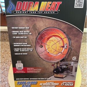 Duraheat Tank top Radiant heater attachment for propane tank.  NIB